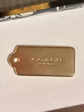 Coach Gold Metal Replacement Bag Charm Hangtag